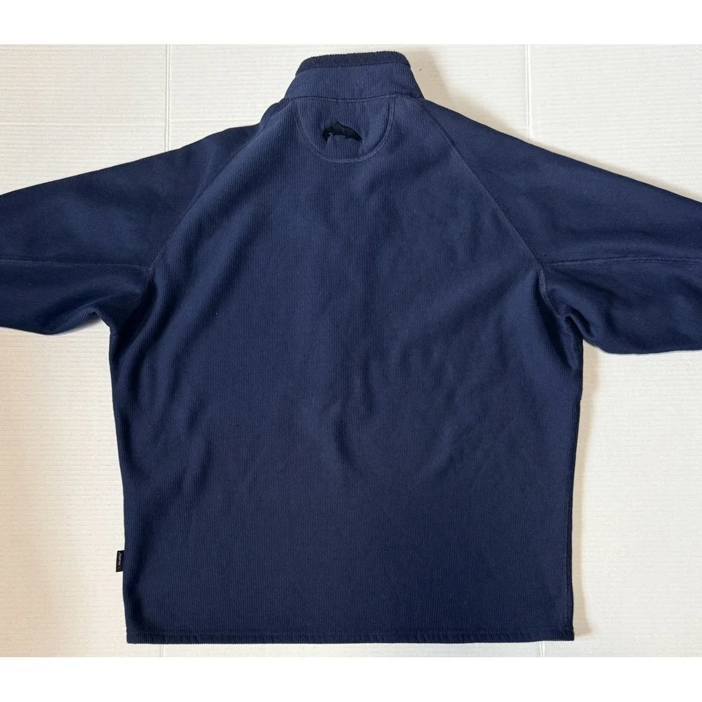 SIMMS FISHING - Men's Pullover Jacket - Navy Blue Fleece Half Zip - Large
